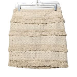 Anthropologie HD IN PARIS Crochet Eyelet Fringe Skirt 4